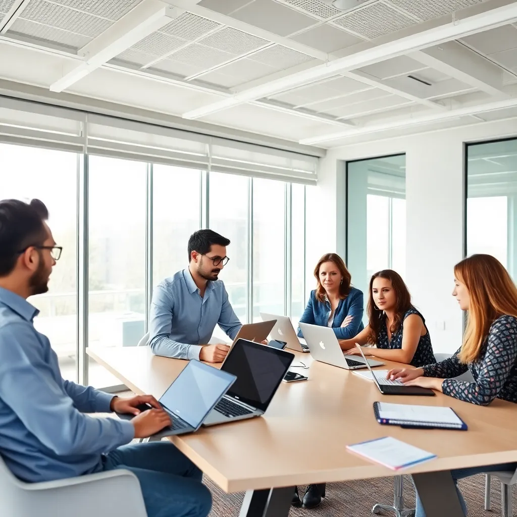 Productieve Nederlandse professional werkt efficiënt op een modern kantoor