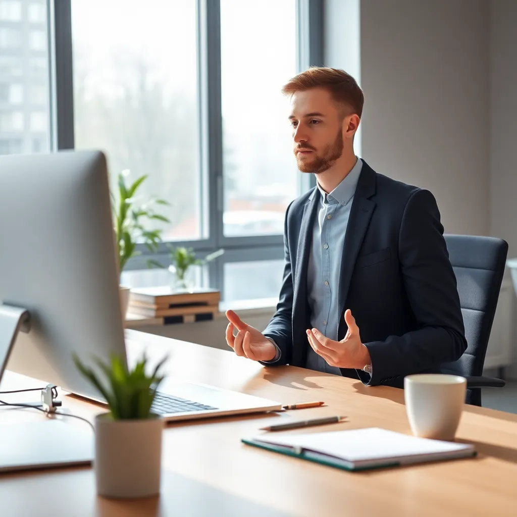 Professionele mindfulness oefening op kantoor