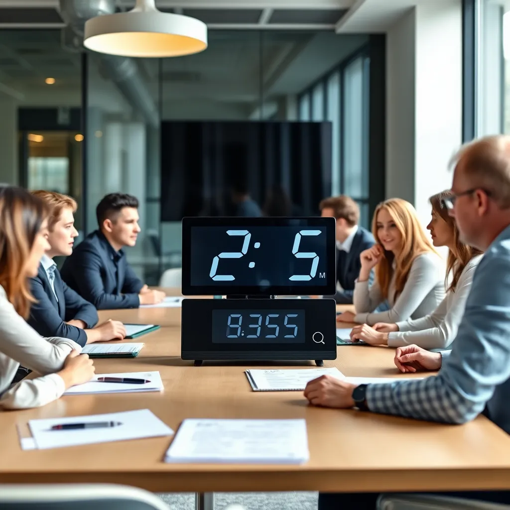 Efficiënte vergadering met timer en gestructureerde agenda