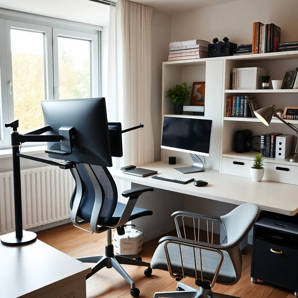 Ergonomische thuiswerkplek met alle essentiële elementen