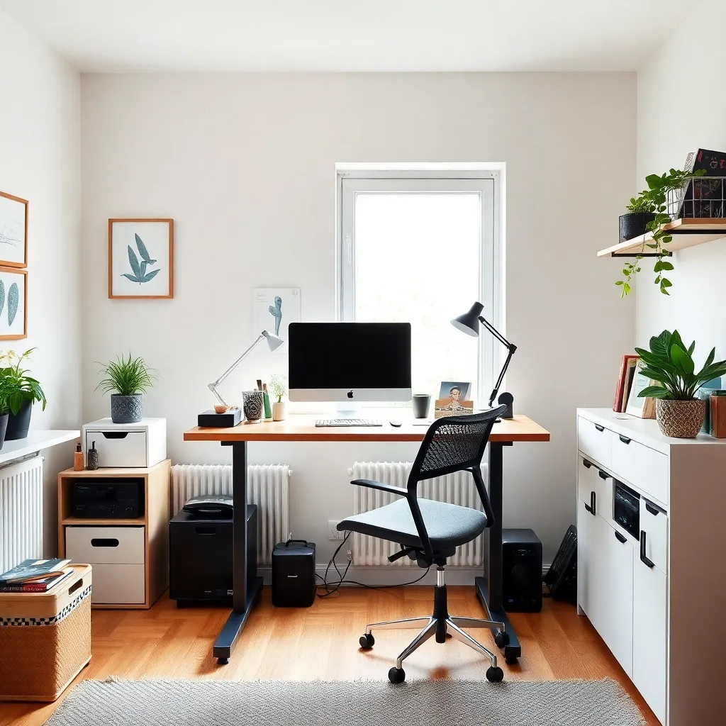 Ergonomische thuiswerkplek met productiviteitstools